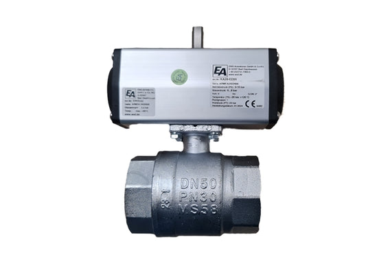 Stainless steel ball valve 2"IG with rotary actuator