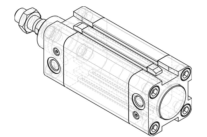 Pneumatikzylinder 50mm Hub 200mm
