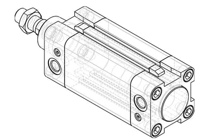 Pneumatic cylinder 50mm stroke 200mm