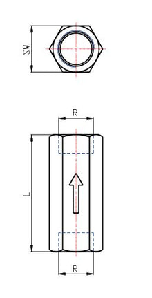Zpětný ventil G1/4", nerezová ocel